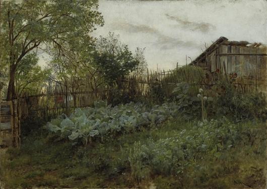 Wikioo.org - The Encyclopedia of Fine Arts - Painting, Artwork by Adolph Menzel - The Back Garden
