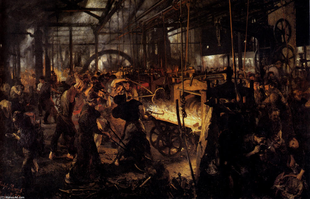 WikiOO.org - Encyclopedia of Fine Arts - Lukisan, Artwork Adolph Menzel - The Foundry