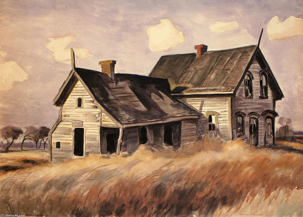WikiOO.org - Encyclopedia of Fine Arts - Maleri, Artwork Charles Ephraim Burchfield - Abandoned Farmhouse