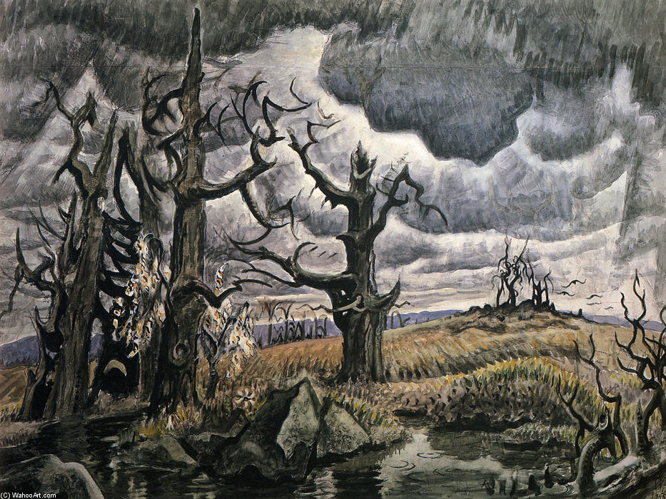 WikiOO.org - Εγκυκλοπαίδεια Καλών Τεχνών - Ζωγραφική, έργα τέχνης Charles Ephraim Burchfield - An April Mood
