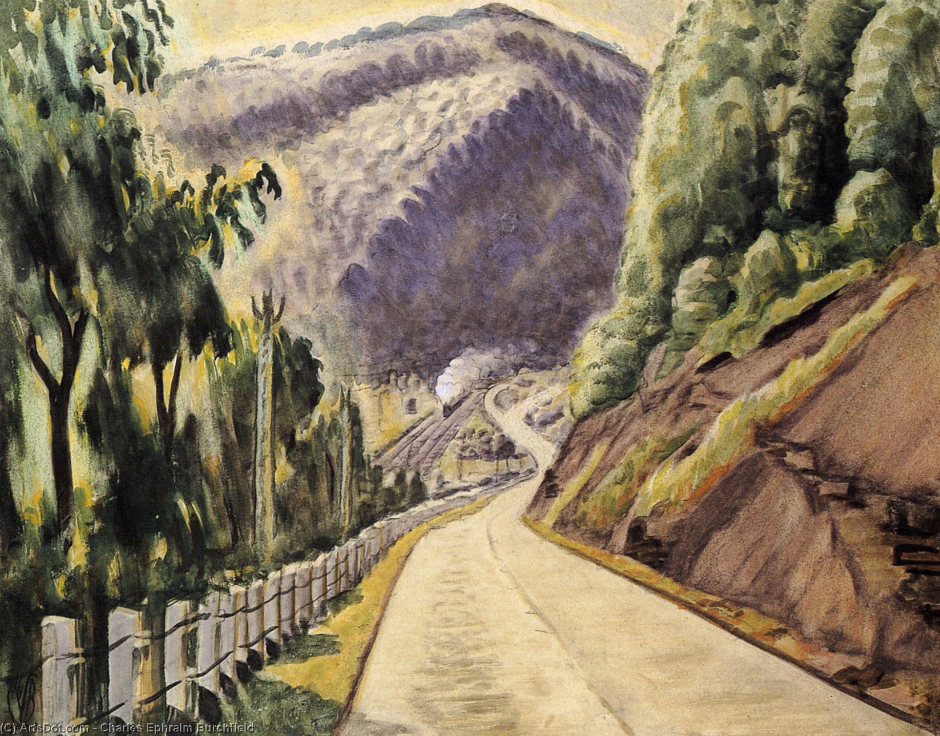 Wikoo.org - موسوعة الفنون الجميلة - اللوحة، العمل الفني Charles Ephraim Burchfield - Appalachian Highway