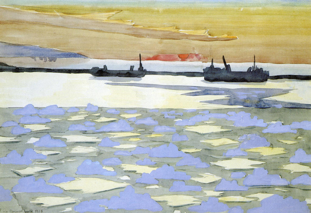WikiOO.org - Encyclopedia of Fine Arts - Schilderen, Artwork Charles Ephraim Burchfield - Battleships