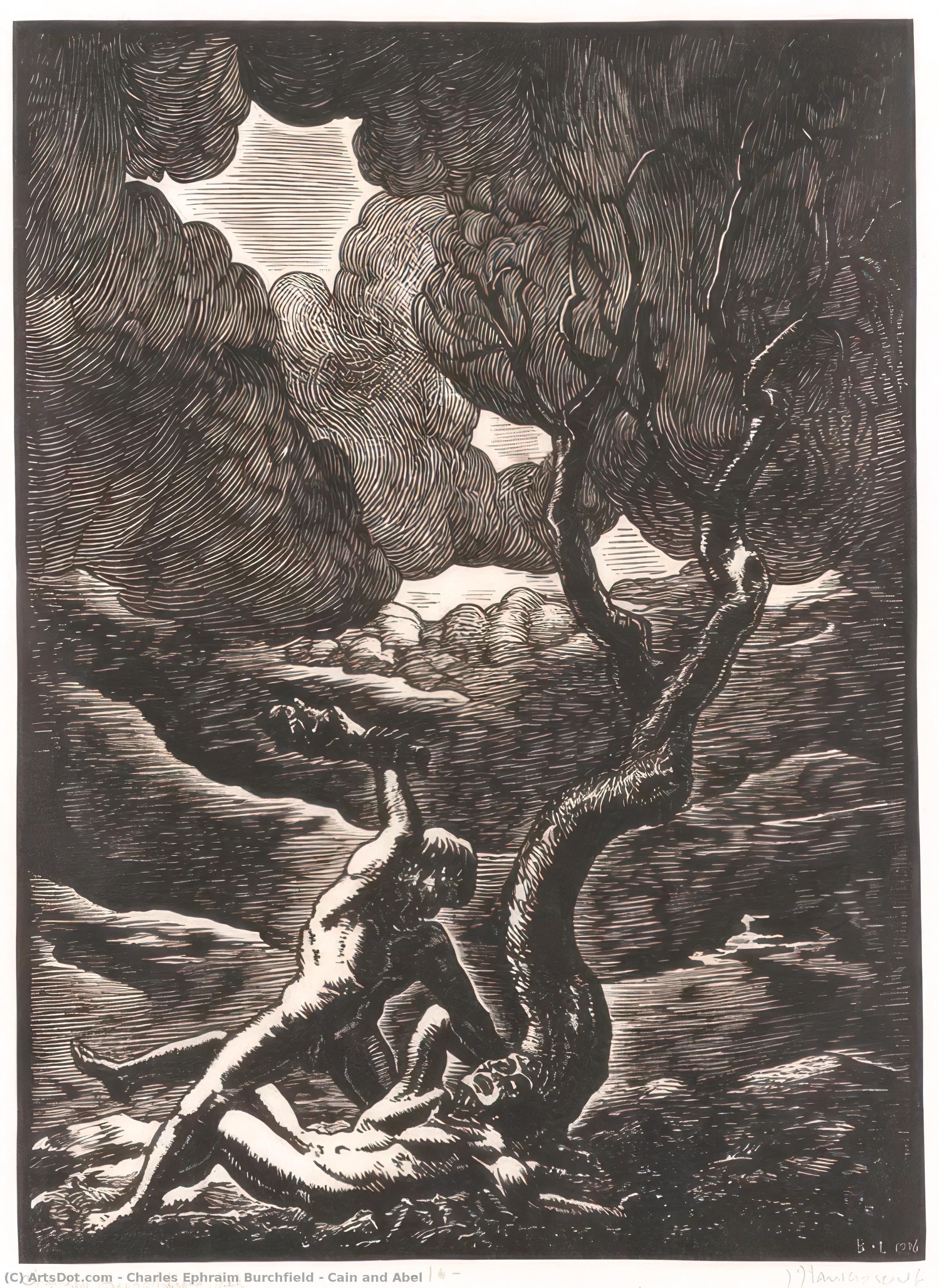 Wikioo.org - The Encyclopedia of Fine Arts - Painting, Artwork by Charles Ephraim Burchfield - Cain and Abel