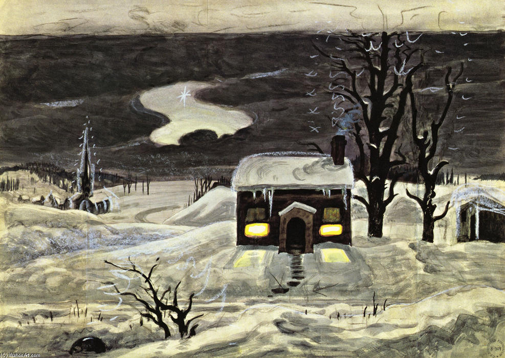 Wikioo.org - The Encyclopedia of Fine Arts - Painting, Artwork by Charles Ephraim Burchfield - Cloud And Lonely Farmhouse
