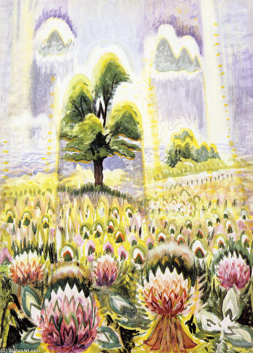 Wikioo.org - The Encyclopedia of Fine Arts - Painting, Artwork by Charles Ephraim Burchfield - Clover Field In June