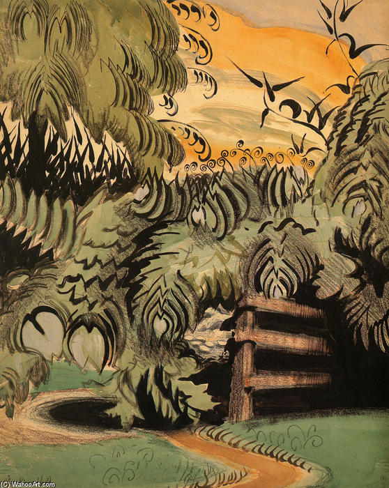 Wikioo.org - The Encyclopedia of Fine Arts - Painting, Artwork by Charles Ephraim Burchfield - Cricket Chorus In The Arbor