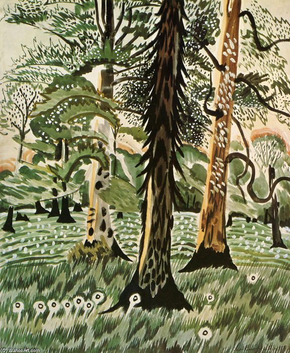 Wikioo.org - The Encyclopedia of Fine Arts - Painting, Artwork by Charles Ephraim Burchfield - Dandelion Seed Balls And Trees