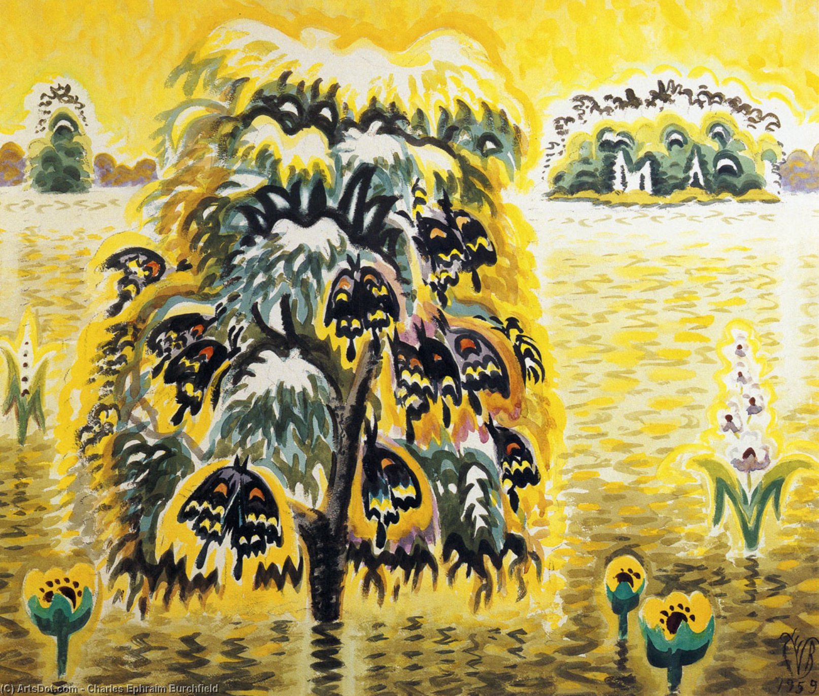 Wikioo.org - The Encyclopedia of Fine Arts - Painting, Artwork by Charles Ephraim Burchfield - Golden Dream