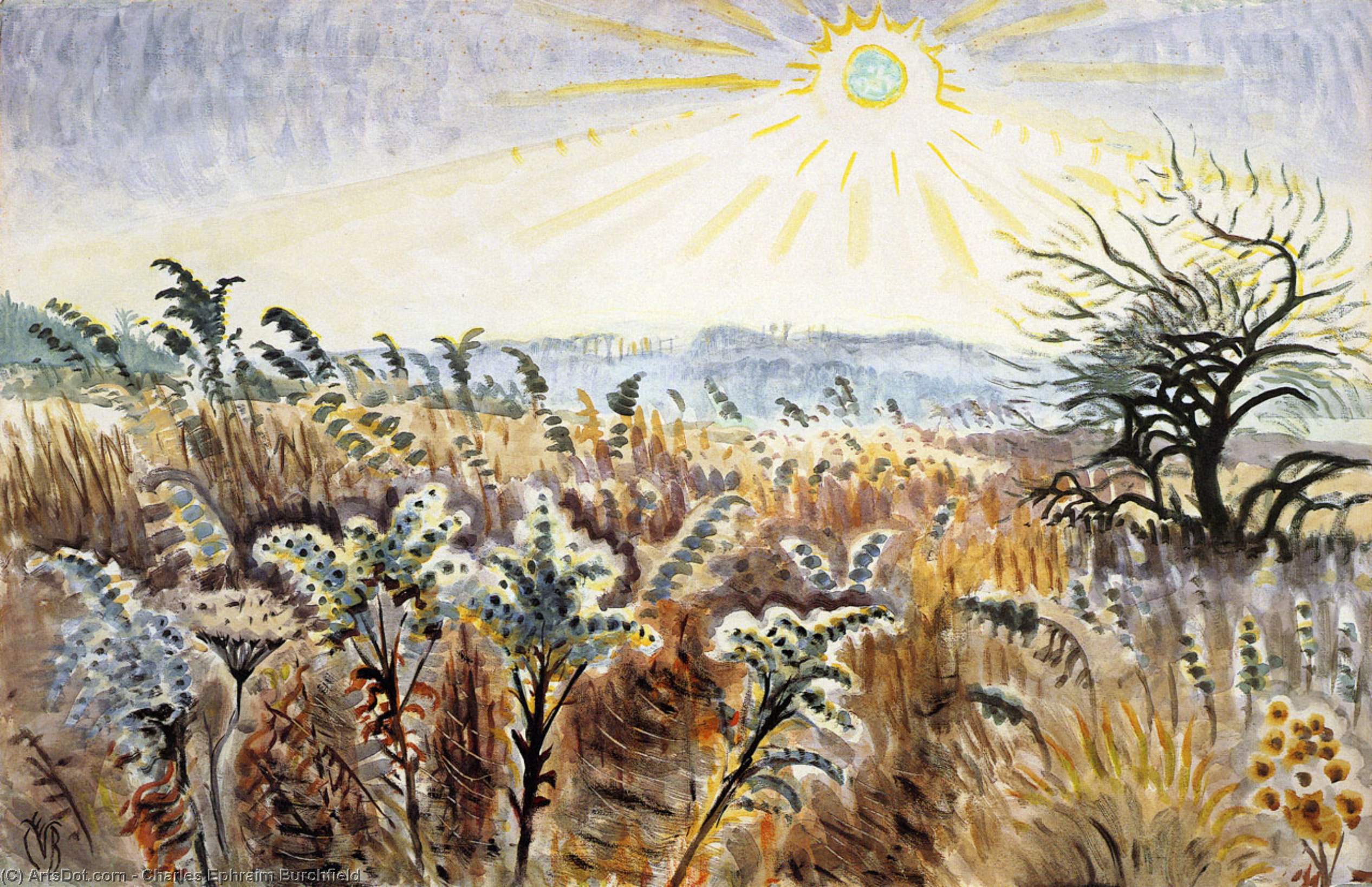 Wikioo.org - สารานุกรมวิจิตรศิลป์ - จิตรกรรม Charles Ephraim Burchfield - Goldenrod In December