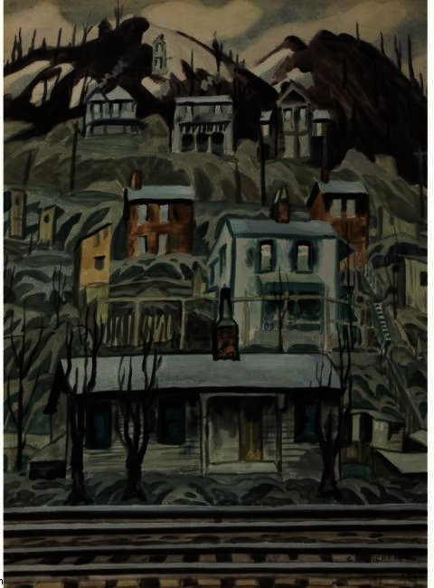 Wikoo.org - موسوعة الفنون الجميلة - اللوحة، العمل الفني Charles Ephraim Burchfield - Hillside Homes
