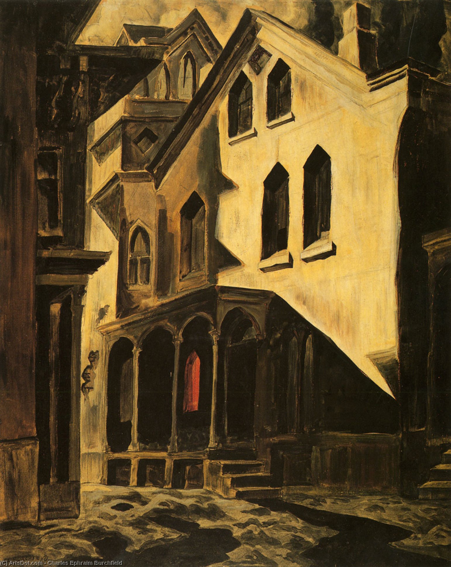 WikiOO.org - Encyclopedia of Fine Arts - Lukisan, Artwork Charles Ephraim Burchfield - House Of Mystery