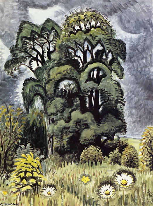 WikiOO.org - Enciklopedija likovnih umjetnosti - Slikarstvo, umjetnička djela Charles Ephraim Burchfield - Hush Before The Storm