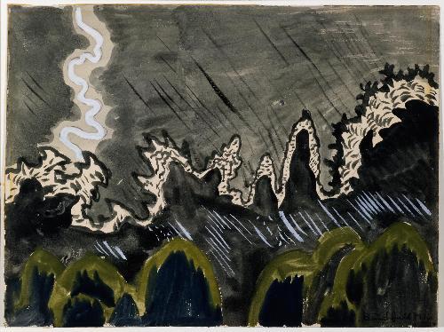 WikiOO.org - Encyclopedia of Fine Arts - Malba, Artwork Charles Ephraim Burchfield - Impression of Lightning