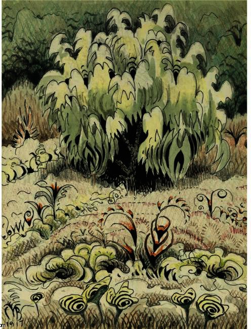 WikiOO.org - Encyclopedia of Fine Arts - Festés, Grafika Charles Ephraim Burchfield - Insect Bush