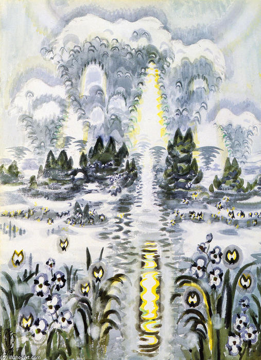 Wikioo.org - Encyklopedia Sztuk Pięknych - Malarstwo, Grafika Charles Ephraim Burchfield - Moonlight In June