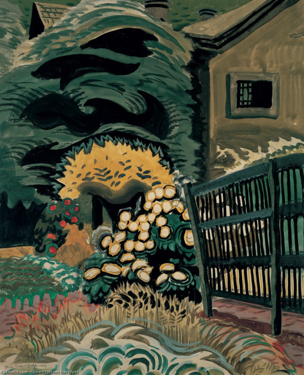 Wikioo.org – L'Enciclopedia delle Belle Arti - Pittura, Opere di Charles Ephraim Burchfield - Noontide in ritardo Possono