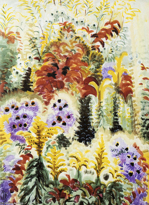Wikioo.org - The Encyclopedia of Fine Arts - Painting, Artwork by Charles Ephraim Burchfield - Purple Scarlet And Gold