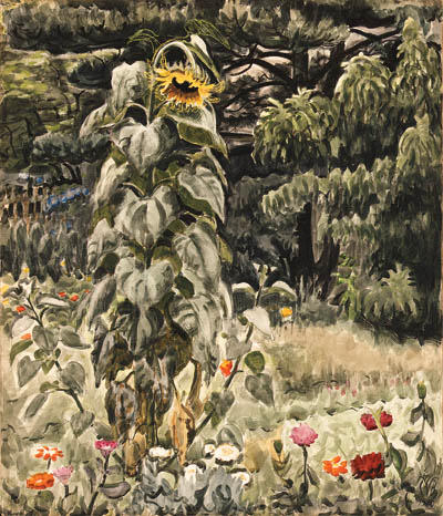 Wikioo.org - The Encyclopedia of Fine Arts - Painting, Artwork by Charles Ephraim Burchfield - Russian Giant Sunflower