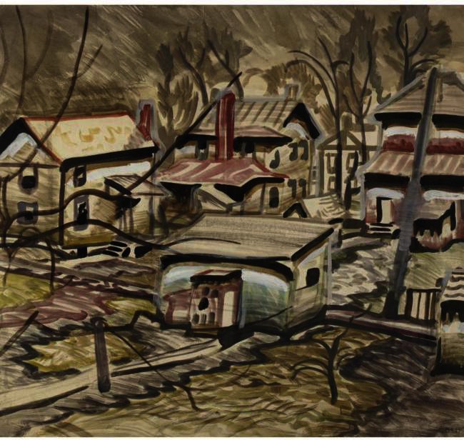 Wikioo.org - The Encyclopedia of Fine Arts - Painting, Artwork by Charles Ephraim Burchfield - Small Houses From Backyard