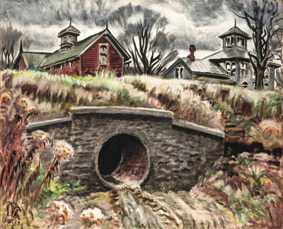 WikiOO.org – 美術百科全書 - 繪畫，作品 Charles Ephraim Burchfield - 风雨如磐的11月的一天