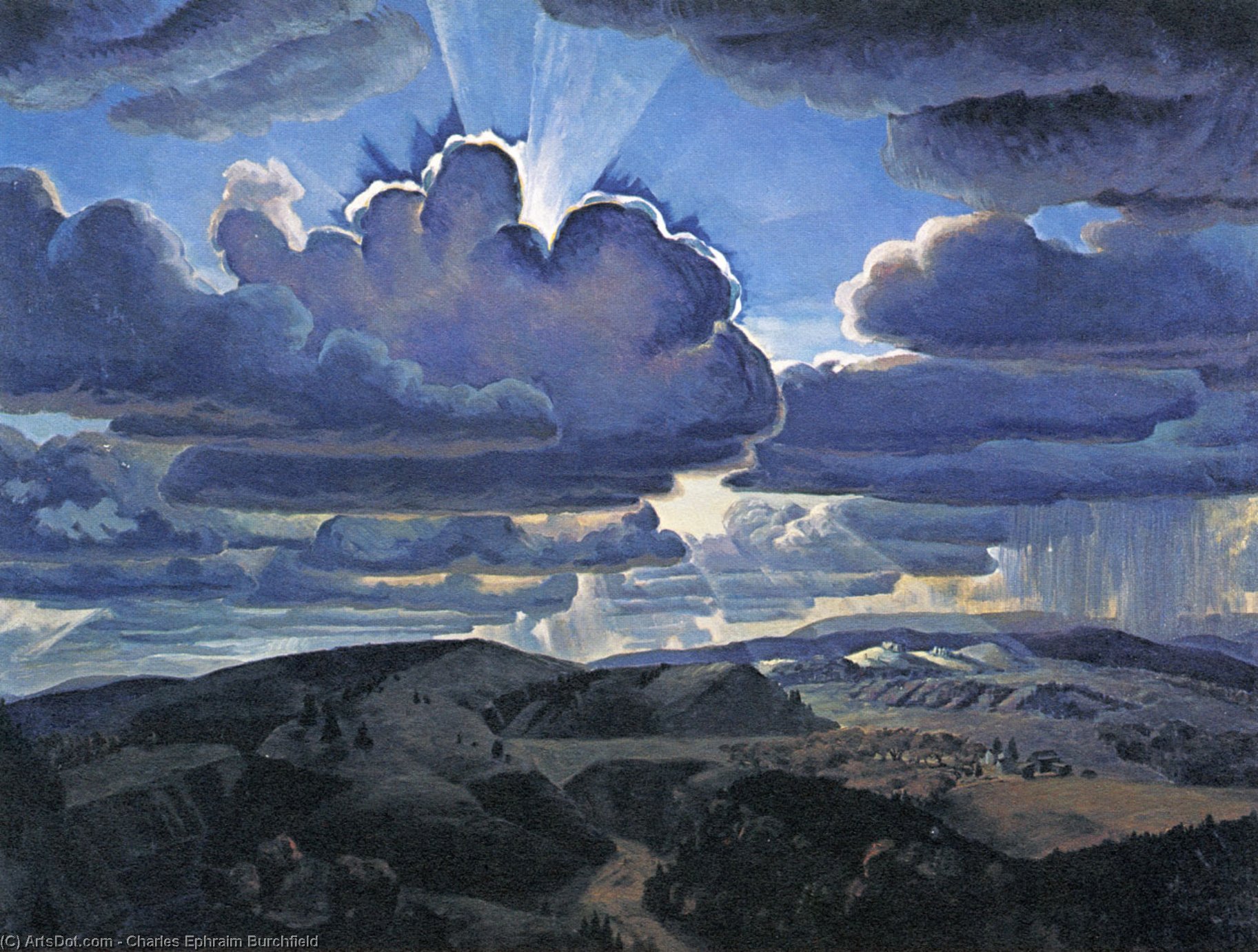 WikiOO.org - Εγκυκλοπαίδεια Καλών Τεχνών - Ζωγραφική, έργα τέχνης Charles Ephraim Burchfield - Sunburst