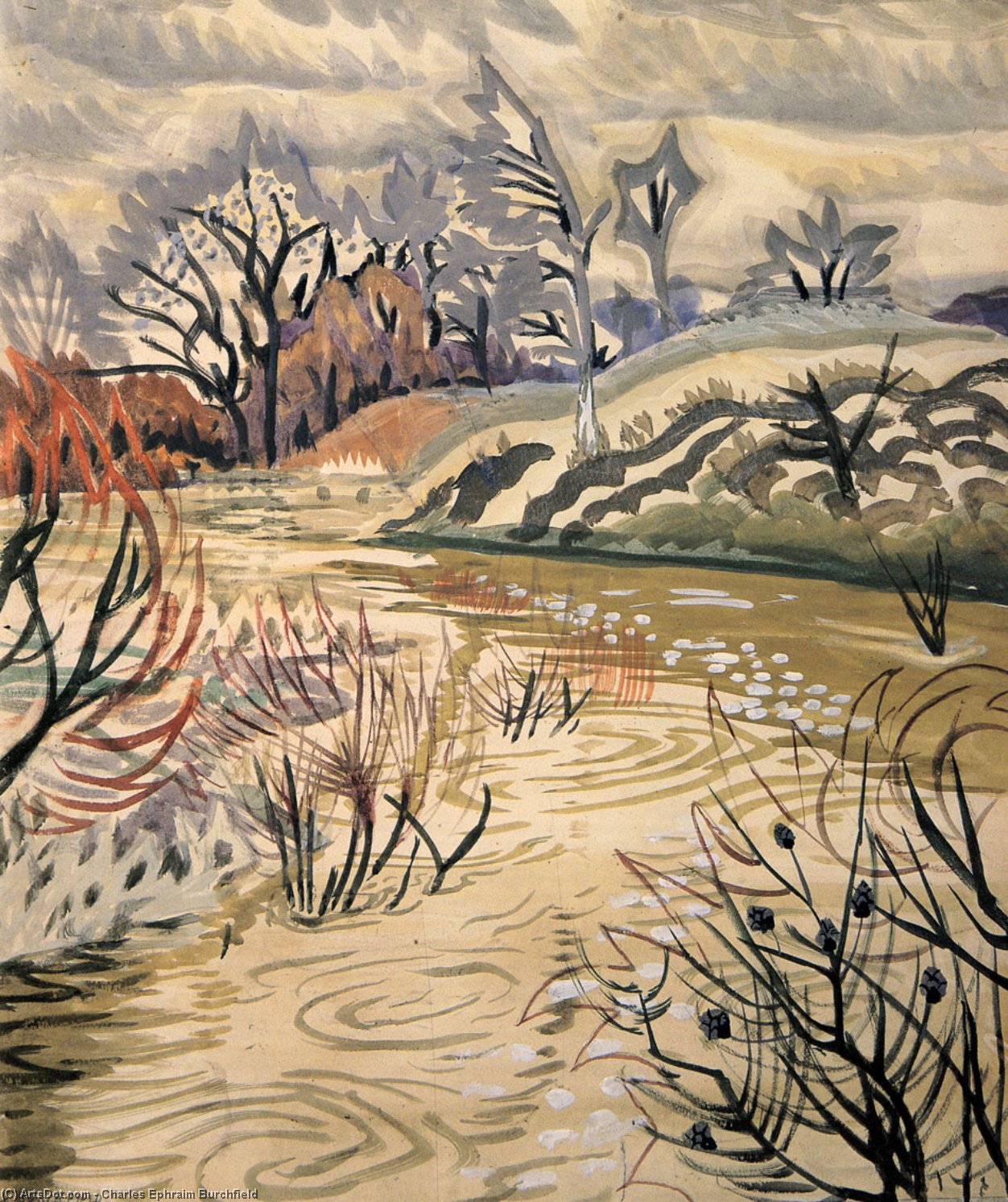 Wikioo.org - The Encyclopedia of Fine Arts - Painting, Artwork by Charles Ephraim Burchfield - The Little Beaver (Middle Fork)