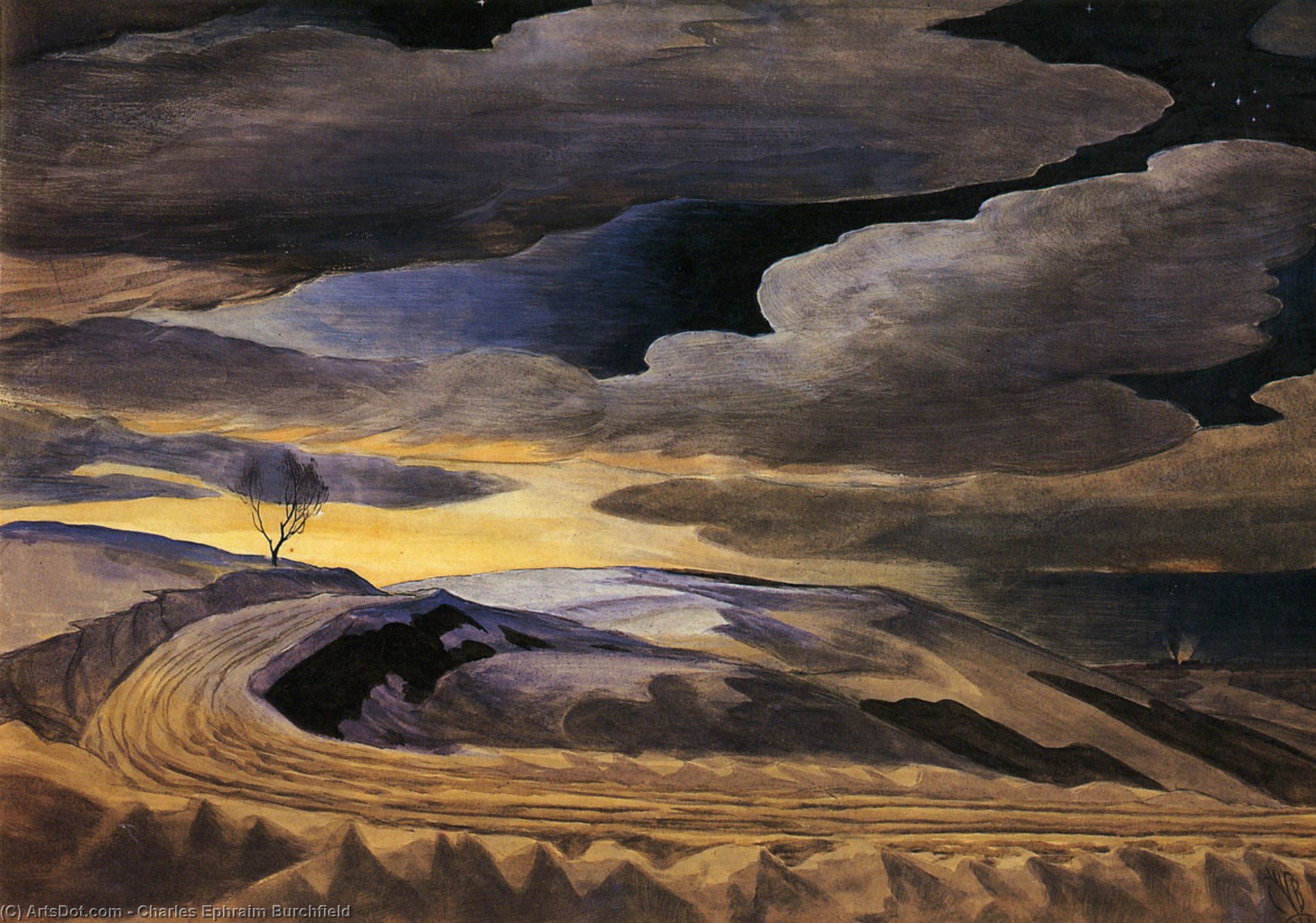 Wikioo.org - The Encyclopedia of Fine Arts - Painting, Artwork by Charles Ephraim Burchfield - The Open Road