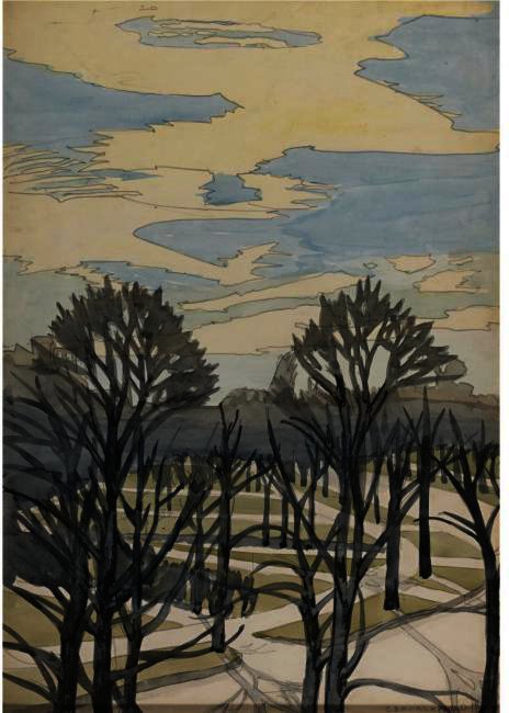 WikiOO.org - Encyclopedia of Fine Arts - Lukisan, Artwork Charles Ephraim Burchfield - Trees 1