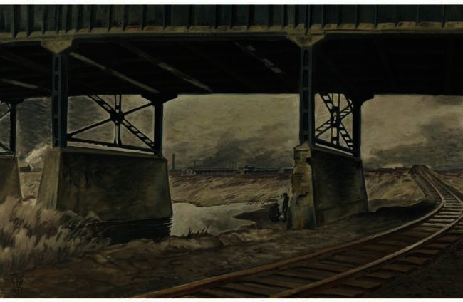 WikiOO.org - Encyclopedia of Fine Arts - Schilderen, Artwork Charles Ephraim Burchfield - Under The Viaduct