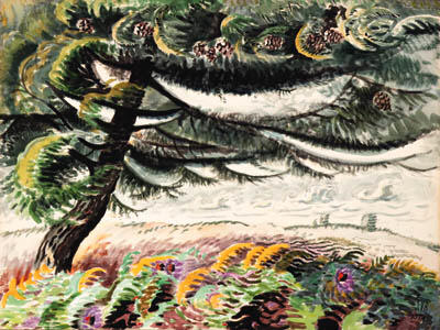 WikiOO.org - אנציקלופדיה לאמנויות יפות - ציור, יצירות אמנות Charles Ephraim Burchfield - Windblown Hemlock