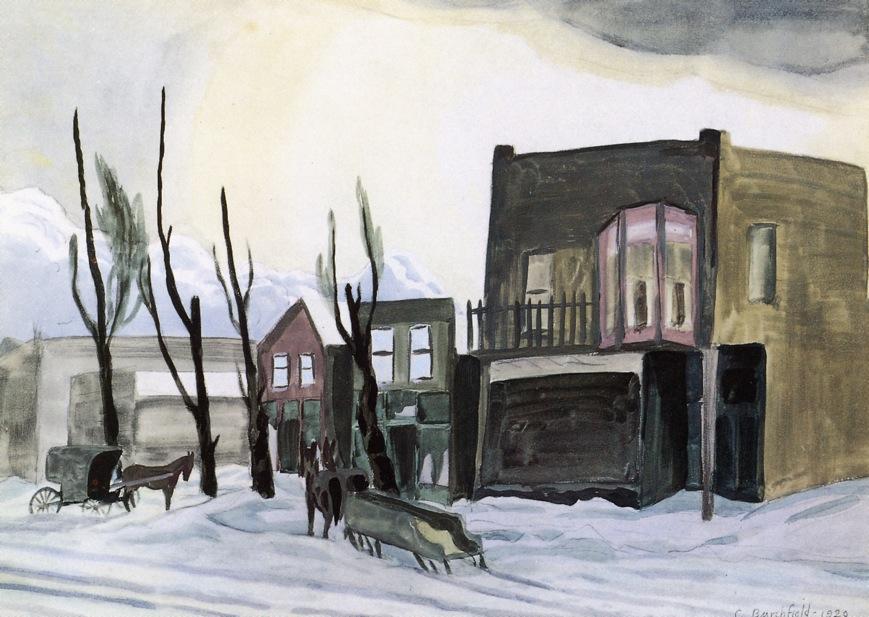 WikiOO.org - Encyclopedia of Fine Arts - Festés, Grafika Charles Ephraim Burchfield - Winter Afternoon (aka Broadway, Salem)