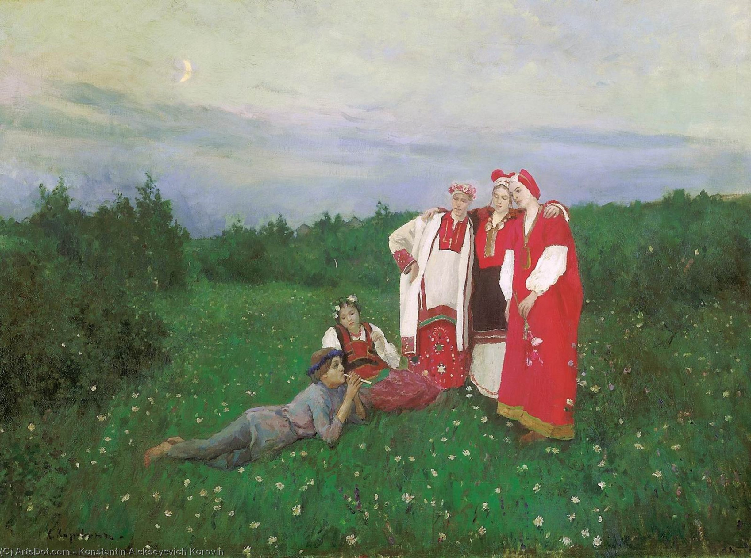 Wikioo.org - The Encyclopedia of Fine Arts - Painting, Artwork by Konstantin Alekseyevich Korovin - A Nothern Idyll.