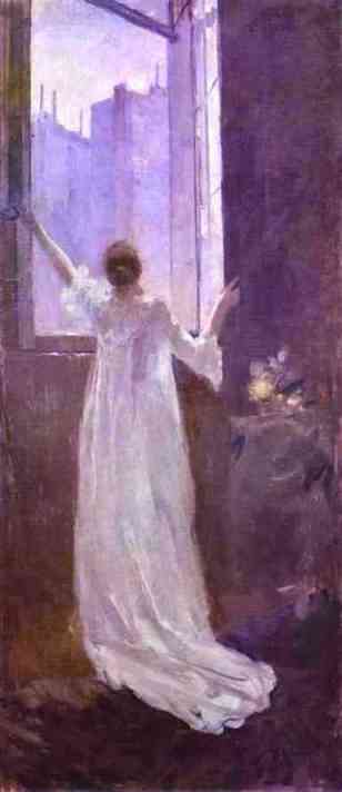 Wikioo.org - The Encyclopedia of Fine Arts - Painting, Artwork by Konstantin Alekseyevich Korovin - At the Window