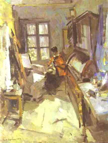 Wikioo.org - The Encyclopedia of Fine Arts - Painting, Artwork by Konstantin Alekseyevich Korovin - In a Room