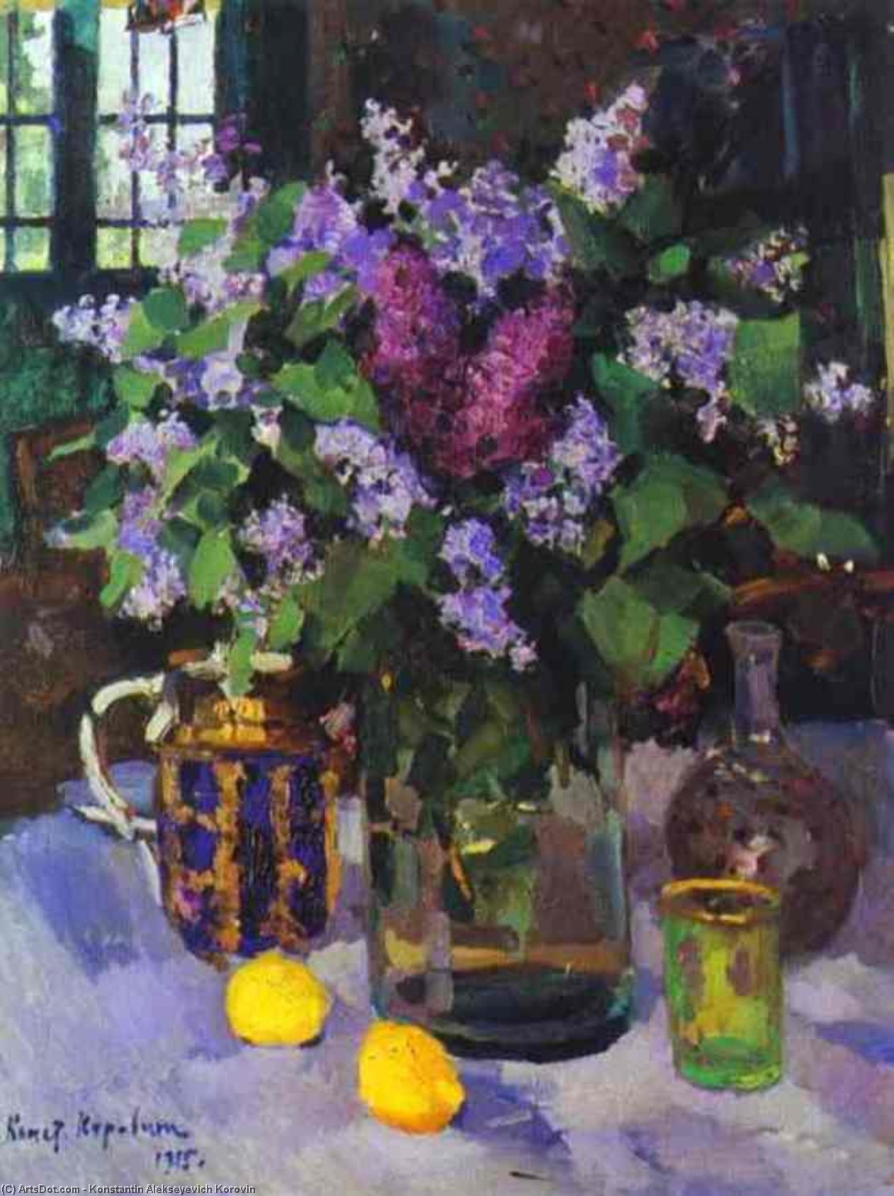 Wikioo.org - สารานุกรมวิจิตรศิลป์ - จิตรกรรม Konstantin Alekseyevich Korovin - Lilacs. Still Life