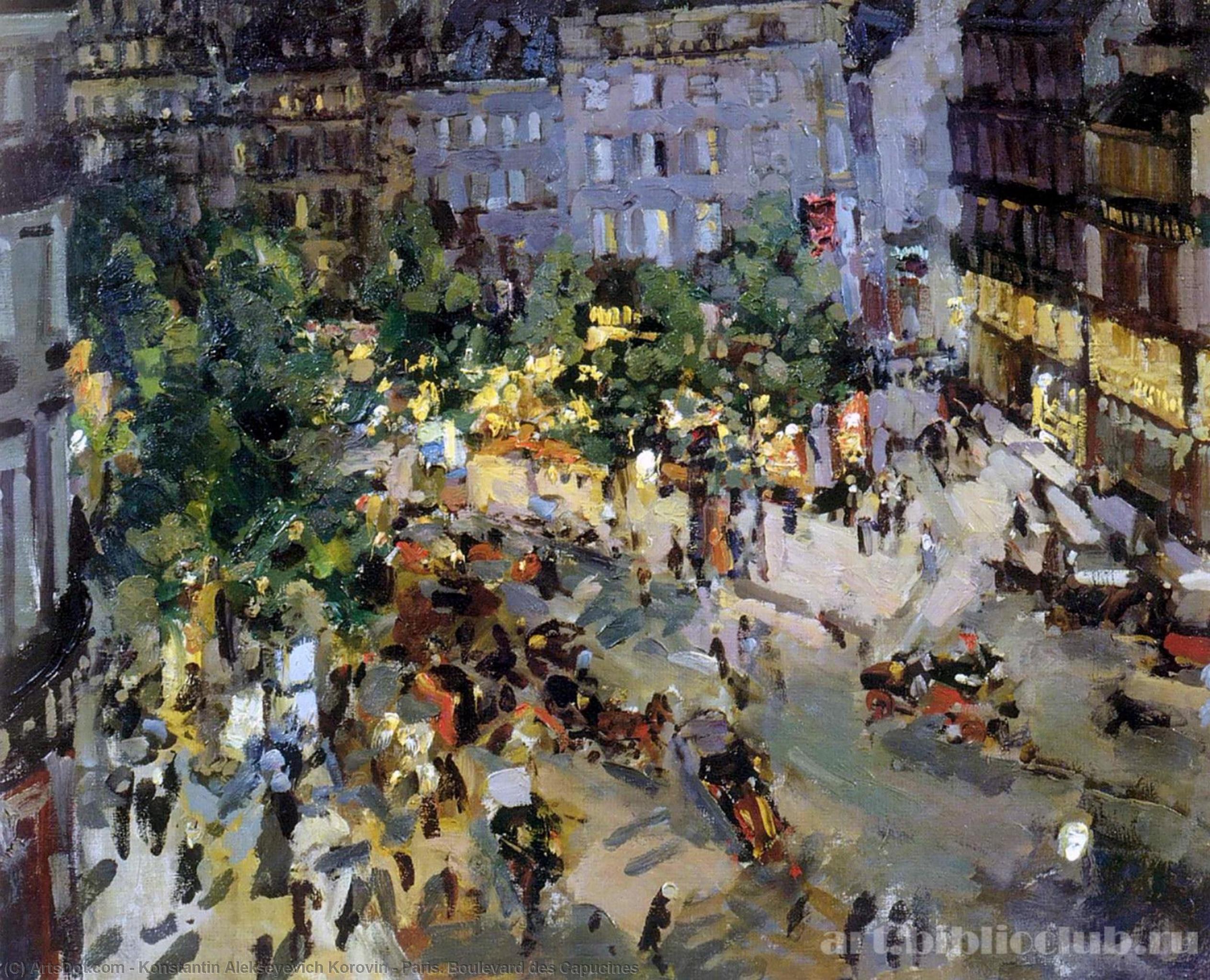 Wikioo.org - The Encyclopedia of Fine Arts - Painting, Artwork by Konstantin Alekseyevich Korovin - Paris. Boulevard des Capucines