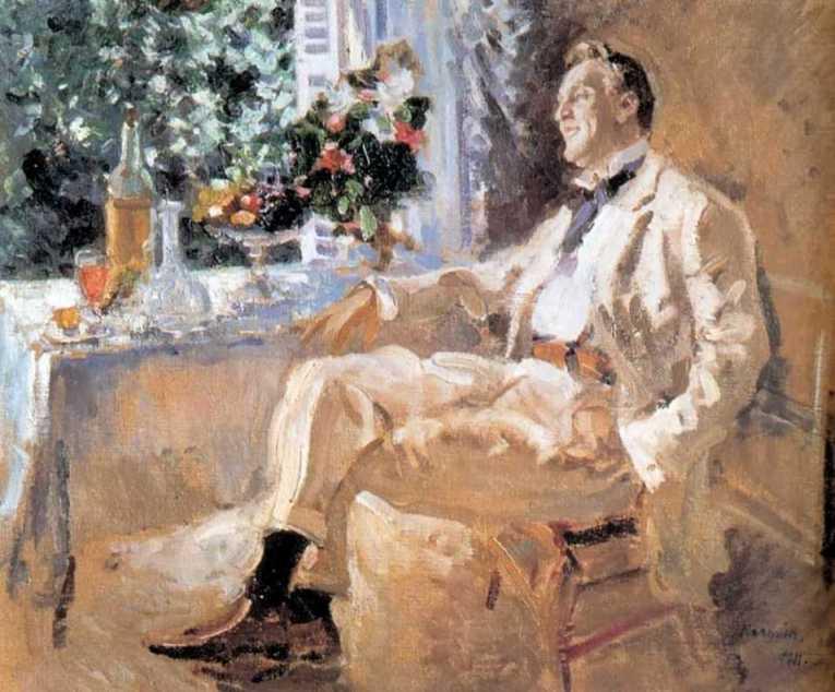 Wikioo.org - The Encyclopedia of Fine Arts - Painting, Artwork by Konstantin Alekseyevich Korovin - Portrait of Fedor Chaliapin 1