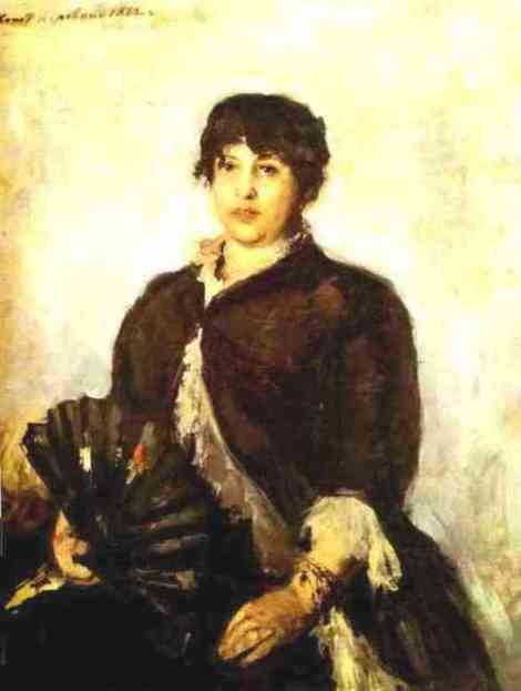 WikiOO.org - Enciclopédia das Belas Artes - Pintura, Arte por Konstantin Alekseyevich Korovin - Portrait of Olga Alyabyeva