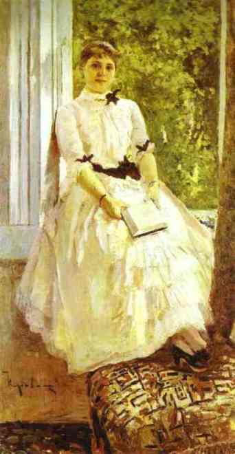 Wikioo.org - The Encyclopedia of Fine Arts - Painting, Artwork by Konstantin Alekseyevich Korovin - Portrait of the Actress T. S. Lobatovich