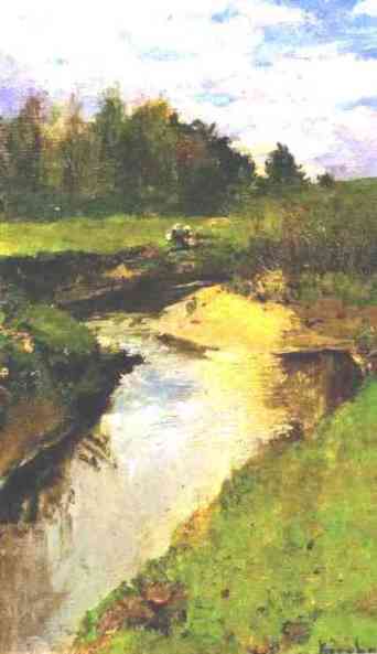 WikiOO.org - Encyclopedia of Fine Arts - Schilderen, Artwork Konstantin Alekseyevich Korovin - The River Vorya at Abramtsevo