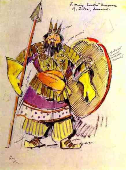 WikiOO.org - אנציקלופדיה לאמנויות יפות - ציור, יצירות אמנות Konstantin Alekseyevich Korovin - Tsar Dodon in Military Suite