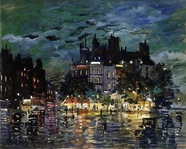 Wikioo.org - The Encyclopedia of Fine Arts - Painting, Artwork by Konstantin Alekseyevich Korovin - View of Paris by Night