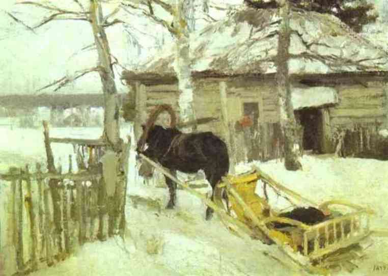 Wikioo.org - Die Enzyklopädie bildender Kunst - Malerei, Kunstwerk von Konstantin Alekseyevich Korovin - Winter ausgestellt 1