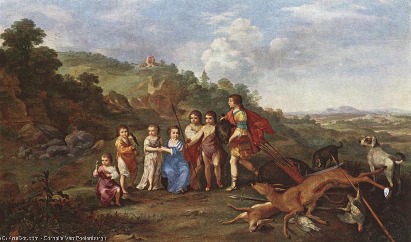 WikiOO.org - Encyclopedia of Fine Arts - Målning, konstverk Cornelis Van Poelenburgh - Children of Frederick V Prince Elector of Pfalz and King of Bohemia