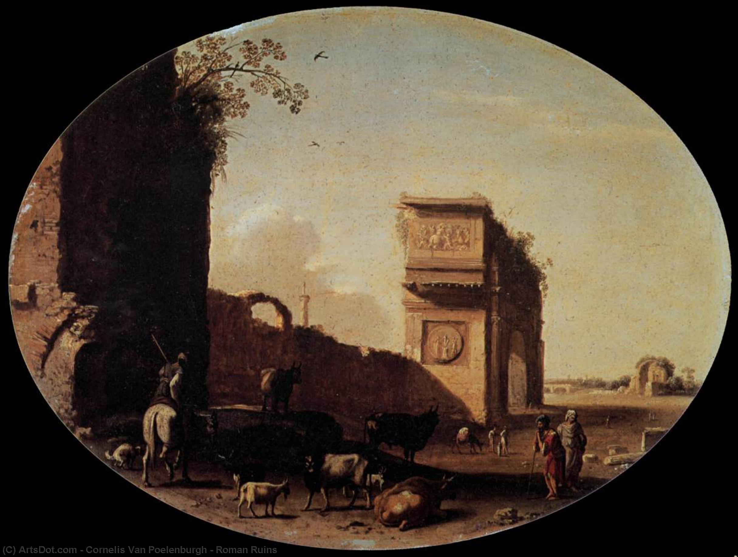 WikiOO.org - Enciklopedija dailės - Tapyba, meno kuriniai Cornelis Van Poelenburgh - Roman Ruins
