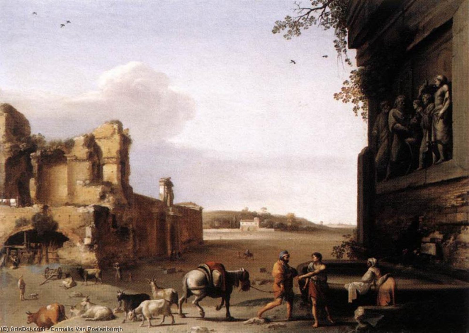 Wikioo.org - The Encyclopedia of Fine Arts - Painting, Artwork by Cornelis Van Poelenburgh - Ruins of Ancient Rome
