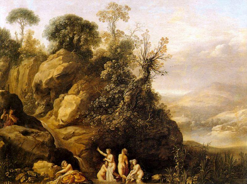 Wikioo.org - The Encyclopedia of Fine Arts - Painting, Artwork by Cornelis Van Poelenburgh - The Bath of Diana