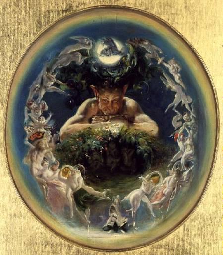 WikiOO.org - Güzel Sanatlar Ansiklopedisi - Resim, Resimler Daniel Maclise - Faun and the Fairies