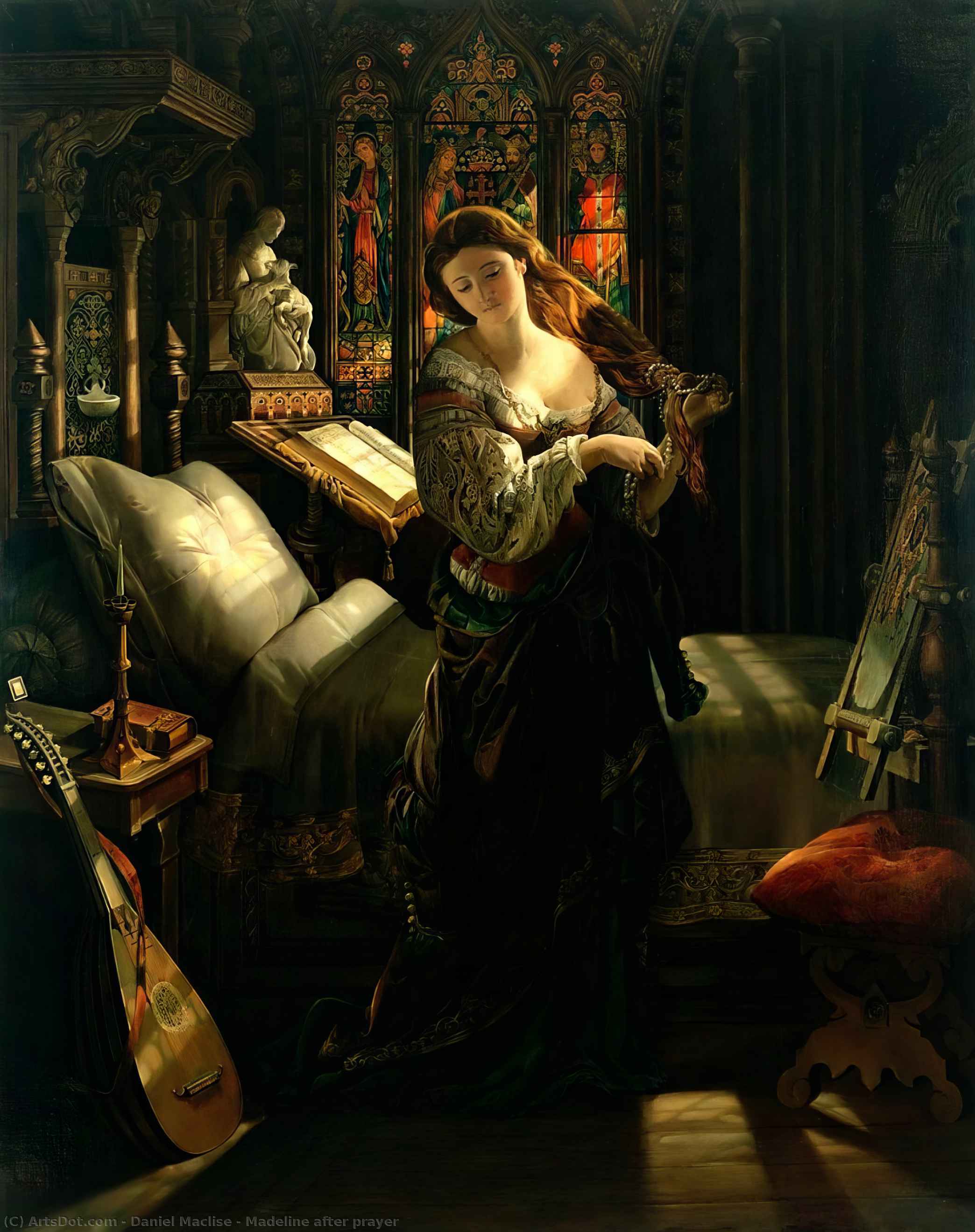 Wikioo.org - The Encyclopedia of Fine Arts - Painting, Artwork by Daniel Maclise - Madeline after prayer