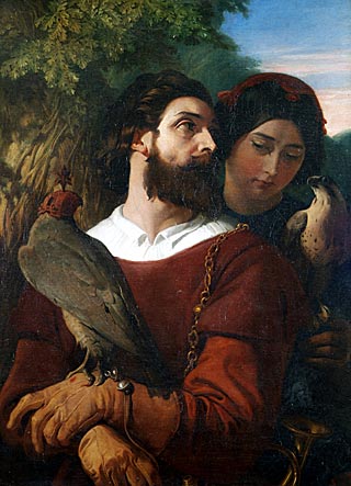 Wikioo.org – L'Enciclopedia delle Belle Arti - Pittura, Opere di Daniel Maclise - Il Falconer